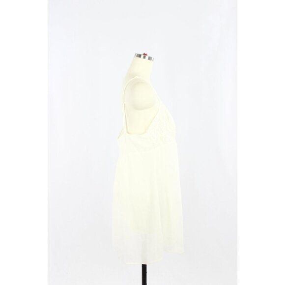 Vintage SECRET TREASURES Ivory Pearl Lace Chiffon Babydoll Slip Dress, Size L - Picture 2 of 13